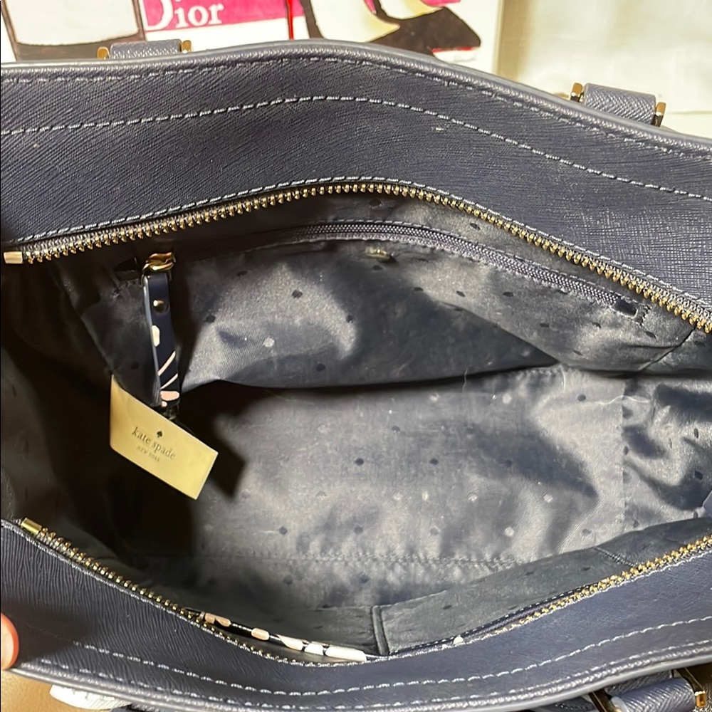 Kate Spade Cameron Street Blue Floral Satchel with Crossbody
Strap - Picture 10 of 16